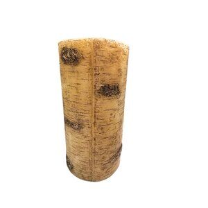 Large Rustic Birch Bark Candle – 12” Tall Decorative Pillar Candle